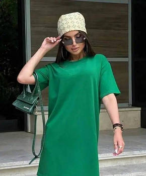 Жіноче спортивне коротке обтисле плаття, туніка з коротким рукавом, зелений колір, XXL