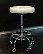 Комплект 3 в 1 Стандарт білий: Кушетка косметологічна , Стілець без спинки, Етажерка для майстра, масажу, фото 7