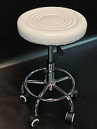 Комплект 3 в 1 Стандарт білий: Кушетка косметологічна , Стілець без спинки, Етажерка для майстра, масажу, фото 6