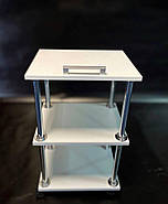 Комплект 3 в 1 Стандарт білий: Кушетка косметологічна , Стілець без спинки, Етажерка для майстра, масажу, фото 5