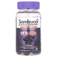 Sambucol, жевательные таблетки с черной бузиной, витамином C и цинком, для детей от 2 лет, 30 жевательных табл