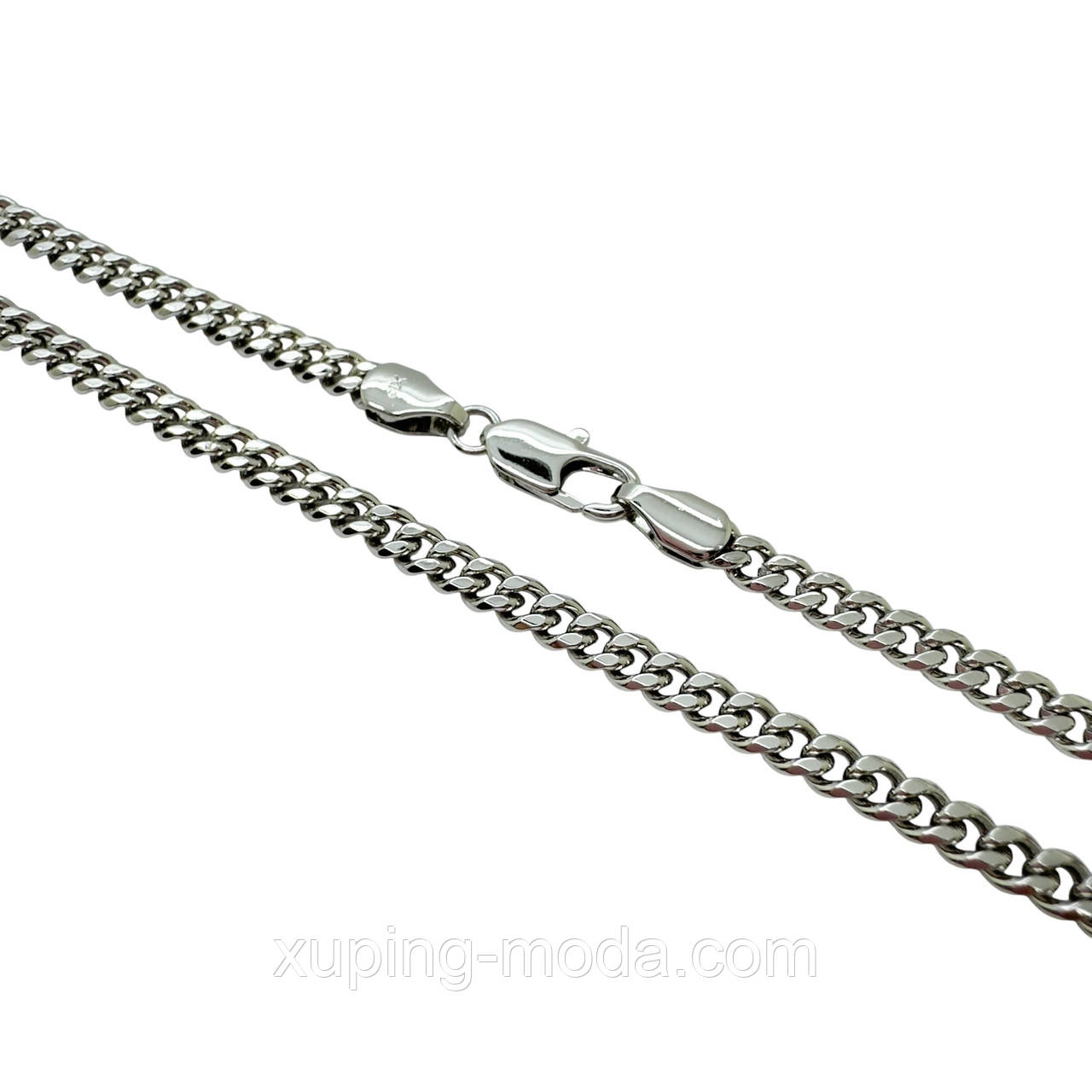 45 см х 3 мм. Ланцюжок ксюпінг родій, фото 1