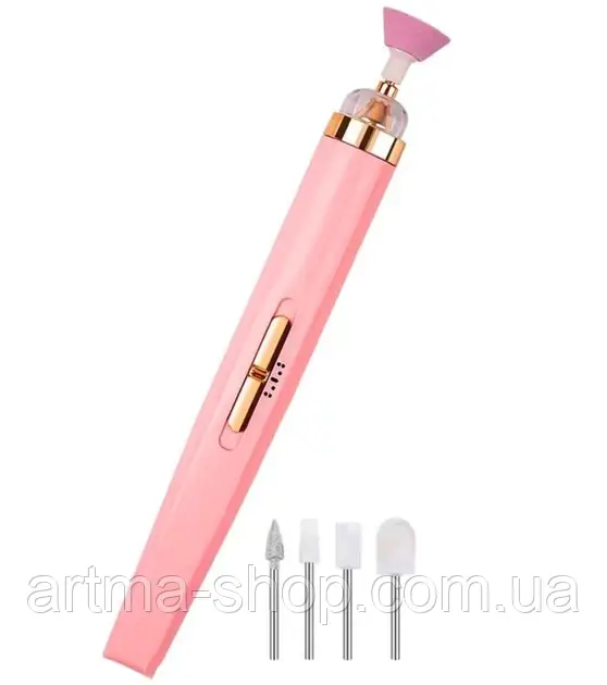 Фрезер для манікюру та педикюру FLAWLESS, 5 насадок, Рожевий, фото 1