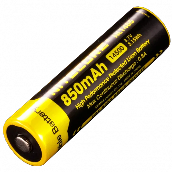 Акумулятор Li-Ion 14500 Nitecore NL1485 850mAh 3.7V (Чорно-жовтий), фото 1