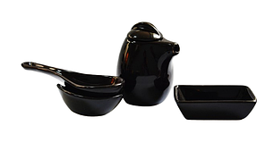 Підставка під ложку для супу (8,5х6,5 см) /Блек/ MANNA ceramics