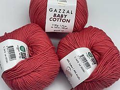 Пряжа Baby cotton-3418 корал