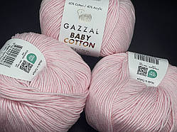 Пряжа Baby cotton-3411 ніжно-рожевий