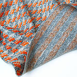 Трикотаж костюмний принт помаранчево-сіра геометрія, фото 9