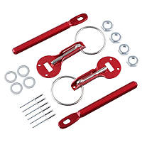 Замки капота СПОРТ універсальні червоні комплект