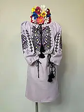 Сукня вишиванка дівоча (бузкове домоткане полотно) "Феєрія", фото 5