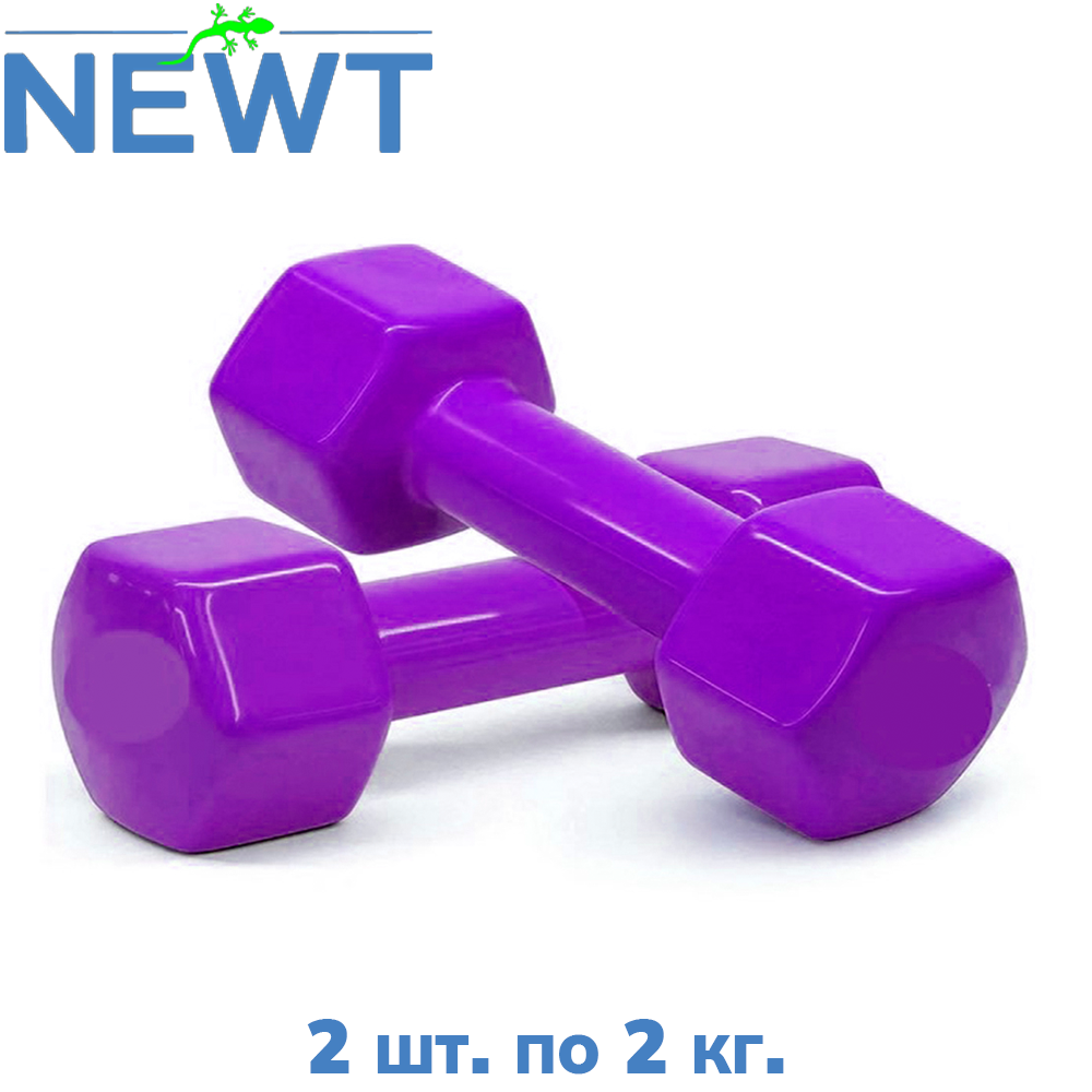 Гантелі вінілові для фітнесу гантелі гантелі спортивні нерозбірні фітнес гантелі вініл Newt Vinyl 2 шт по 2 кг