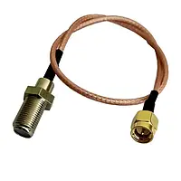 Антенний перехідник пігтейл F female — SMA male (15см)