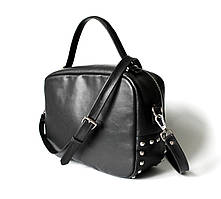 Зручна жіноча шкіряна сумка чорна "Classic_Black"