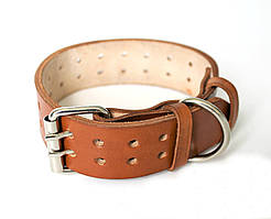 Нашийник для собак. Натуральна шкіра, Lockdog, Коричневий, 19-62 см. S/M/L/XL