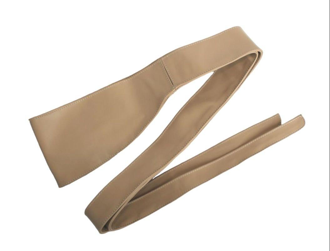 Жіночий пояс кушак бежевий з натуральної шкіри широкий, фото 1