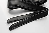 Жіночий пояс кушак чорний з натуральної шкіри широкий, фото 4