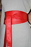 Жіночий шкіряний пояс кушак  широкий  червоний, фото 2