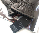 Шкіряні зимові чоловічі рукавички з оленячої шкіри, підкладка хутро, Румунія, фото 4