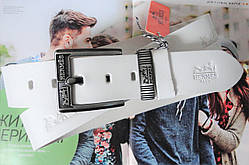 Чоловічий шкіряний ремінь білого кольору