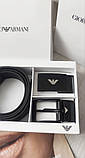 Чоловічий подарунковий набір ремінь + дві пряжки ARMANI, фото 6