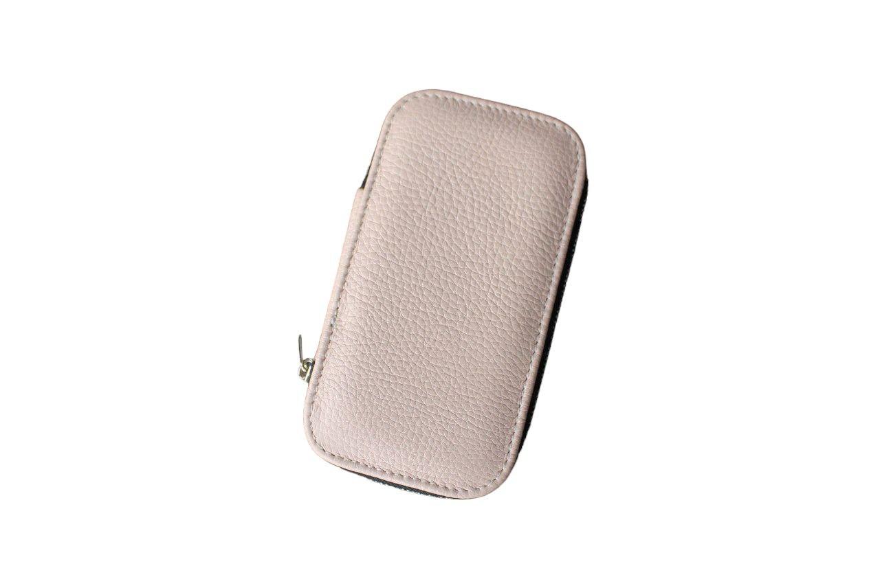 Компактний шкіряний чохол для манікюрних інструментів LeathART колір пудра, фото 1