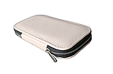 Компактний шкіряний чохол для манікюрних інструментів LeathART колір пудра, фото 2