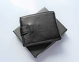 Чоловічий шкіряний гаманець Lacoste black у коробці, фото 4