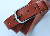 Жіночий шкіряний ремінь "Aspide" коричневий, фото 3
