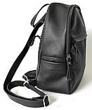 Жіночий шкіряний рюкзак міський "Pesca" чорний, фото 3