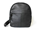 Жіночий шкіряний рюкзак міський "Pesca" чорний, фото 5
