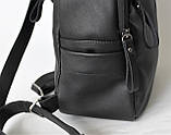Жіночий шкіряний рюкзак міський "Pesca" чорний, фото 6