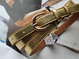 Женский узкий ремень золотистый, фото 3