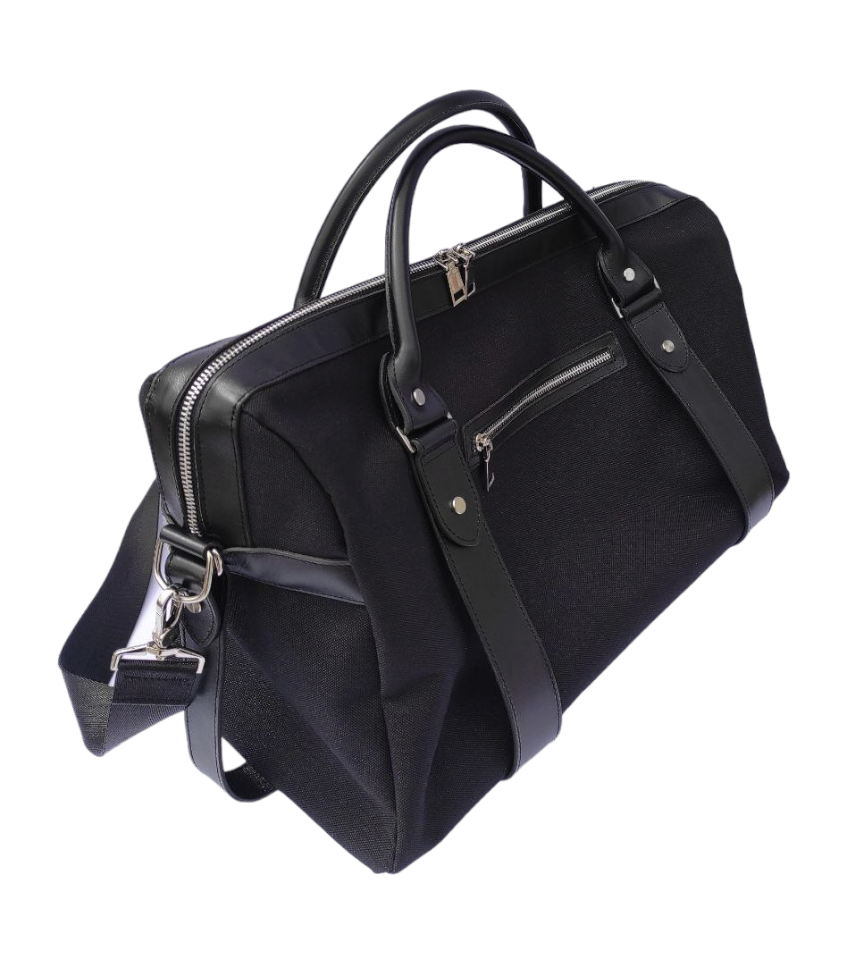 Стильна дорожня сумка "Nylon" кордура+натуральна шкіра, фото 1