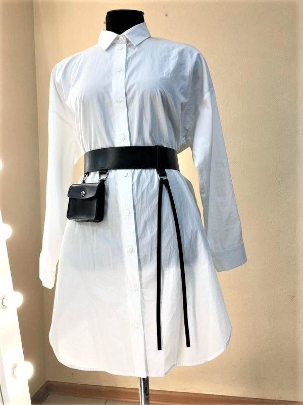 Жіночий широкий пояс "Lacrima" з кишенею чорний, фото 1