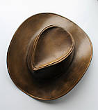 Ковбойський шкіряний капелюх ручної роботи, фото 2