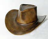 Ковбойський шкіряний капелюх ручної роботи, фото 3
