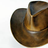 Ковбойський шкіряний капелюх ручної роботи, фото 4