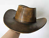 Ковбойський шкіряний капелюх ручної роботи, фото 6