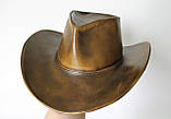 Ковбойський шкіряний капелюх ручної роботи, фото 9