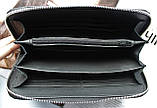 Жіночий шкіряний гаманець з тисненням під крокодила, фото 3
