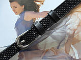 Жіночий шкіряний вузький ремінь перфорація, фото 2