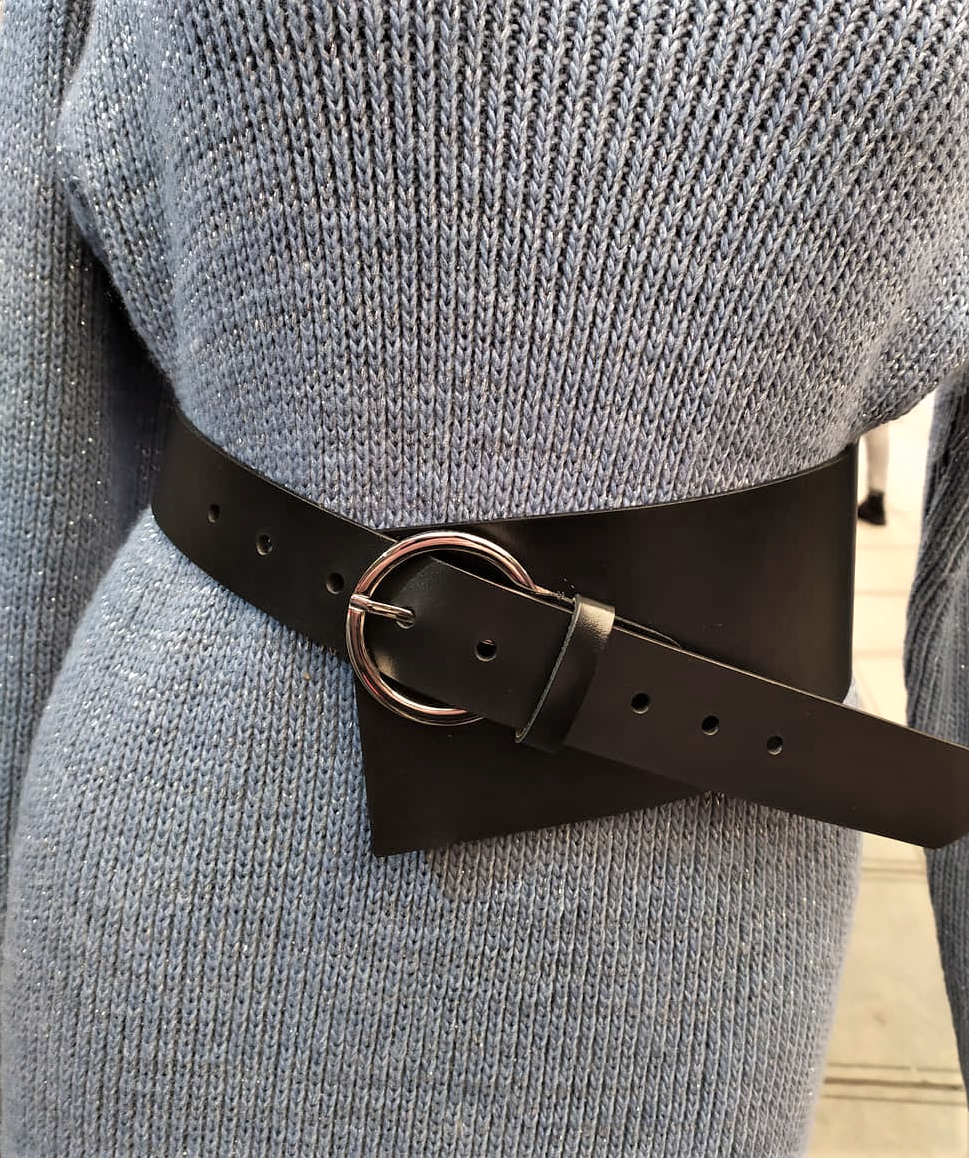 Жіночий широкий пояс з натуральної шкіри, фото 1