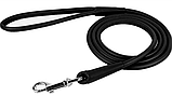 Круглий шкіряний поводок для собаки "Lockdog" довжина 1.2 м чорний, фото 2