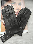 Чоловічі шкіряні рукавички з оленячої шкіри, Румунія підкладка вовняна вязка, фото 2