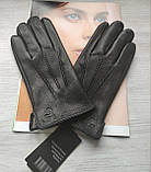 Чоловічі шкіряні рукавички з оленячої шкіри, Румунія підкладка вовняна вязка, фото 5