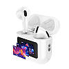 Безпровідні навушники з інтелектуальним дисплеєм на кейсі HOCO EW73 Білий, фото 5