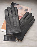 Чоловічі шкіряні рукавички перчатки з оленячої шкіри, підкладка хутро, Румунія, фото 2