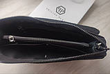 Чоловіча шкіряна барсетка клатч Philipp Plein чорна, фото 4
