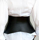 Жіночий широкий пояс баска з натуральної шкіри широкий чорний, фото 6