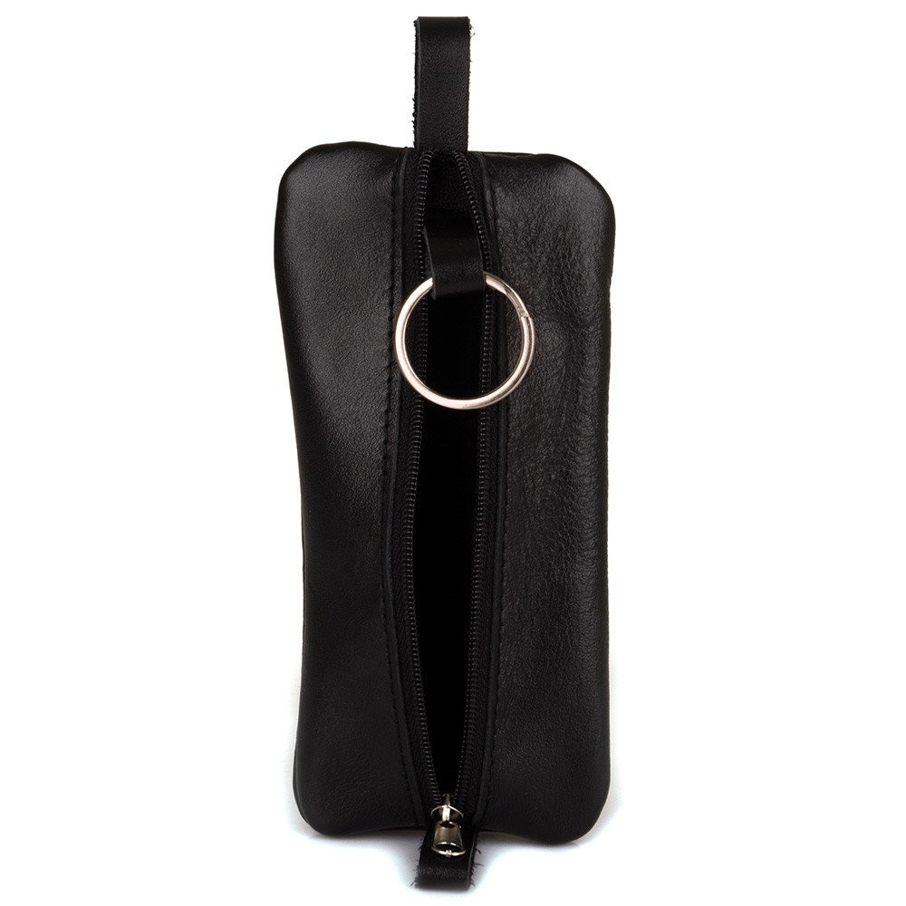 Шкіряний брелок для ключів чорний, фото 1